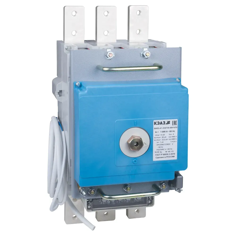 Выключатель автоматический ва53-41-334630-1000а-690ac-пэ230ac-ухл3- (заднее присоединение) КЭАЗ 257611
