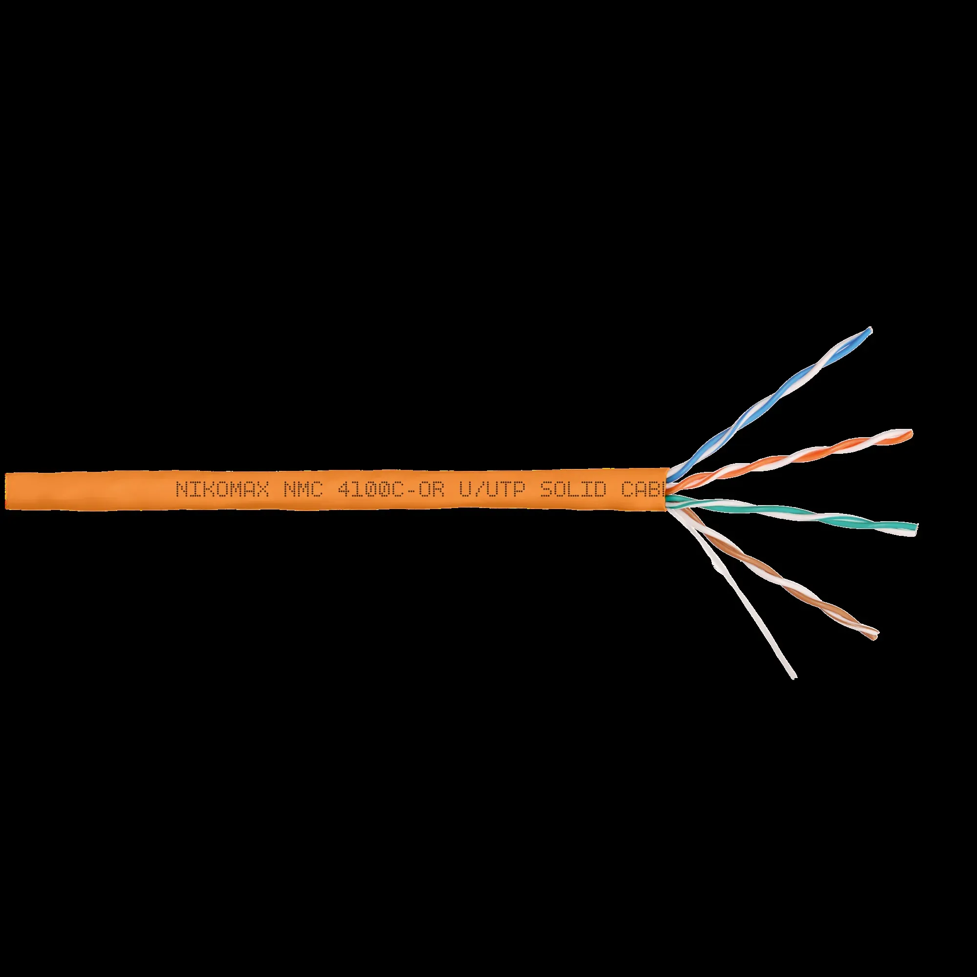 Витая пара U/UTP 4 пары Кат 5e solid BC AWG24 (0.51мм) IN LSZH нг(А)-HF оранжевый 305м