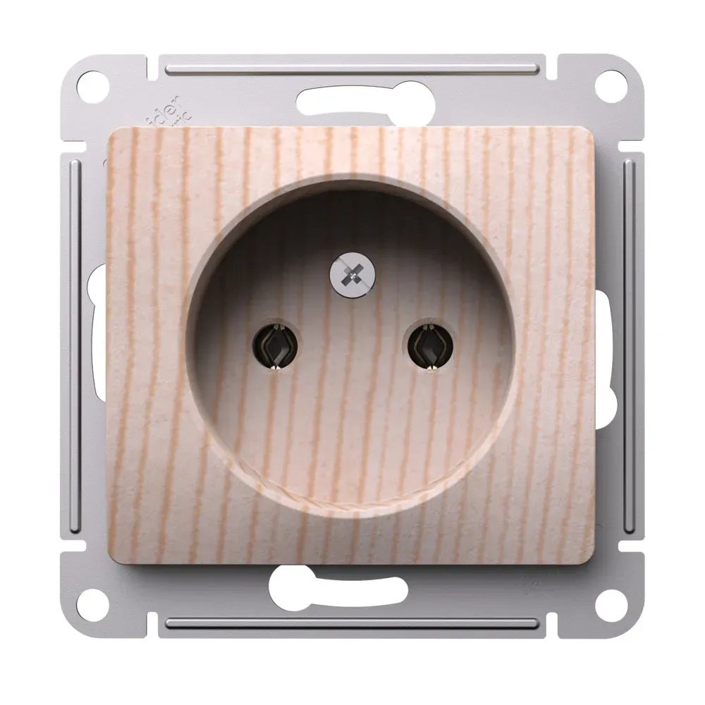 GLOSSA розетка без заземления, 16А, механизм, сосна SE (Потенциал) GSL001541