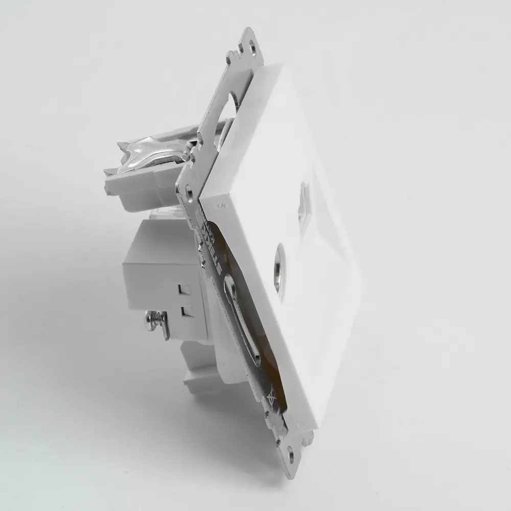 Розетка TV + компьютерная RJ-45 (механизм), серия Катрин, белый