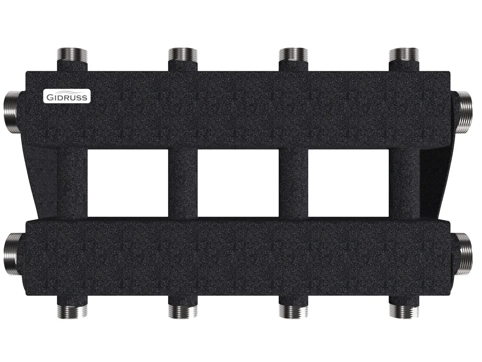 Коллектор модульный MK-150-4DUx25 на 4 контура G 1', 2 магистрали G 1 1/2', до 150 кВт, ст 09Г2С Gidruss 1P 01503 17