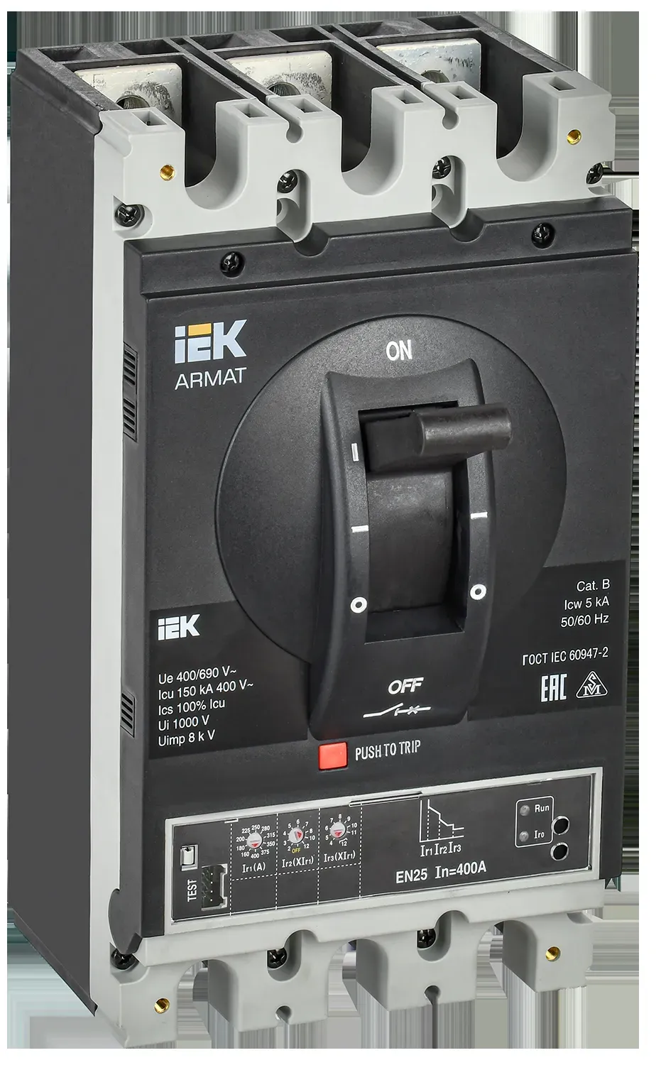 Armat автоматический выключатель в литом корпусе 3p типоразмер h 150ка 400а расцепитель электронный стандартный IEK AR-MCCB-3H-150-0400A-ELSC