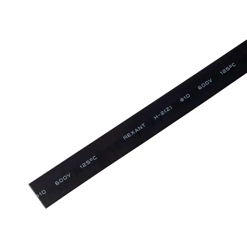 Термоусаживаемая трубка 9,0 4,5 мм, черная, упаковка 50 шт. по 1 м, REXANT REXANT 20-9006