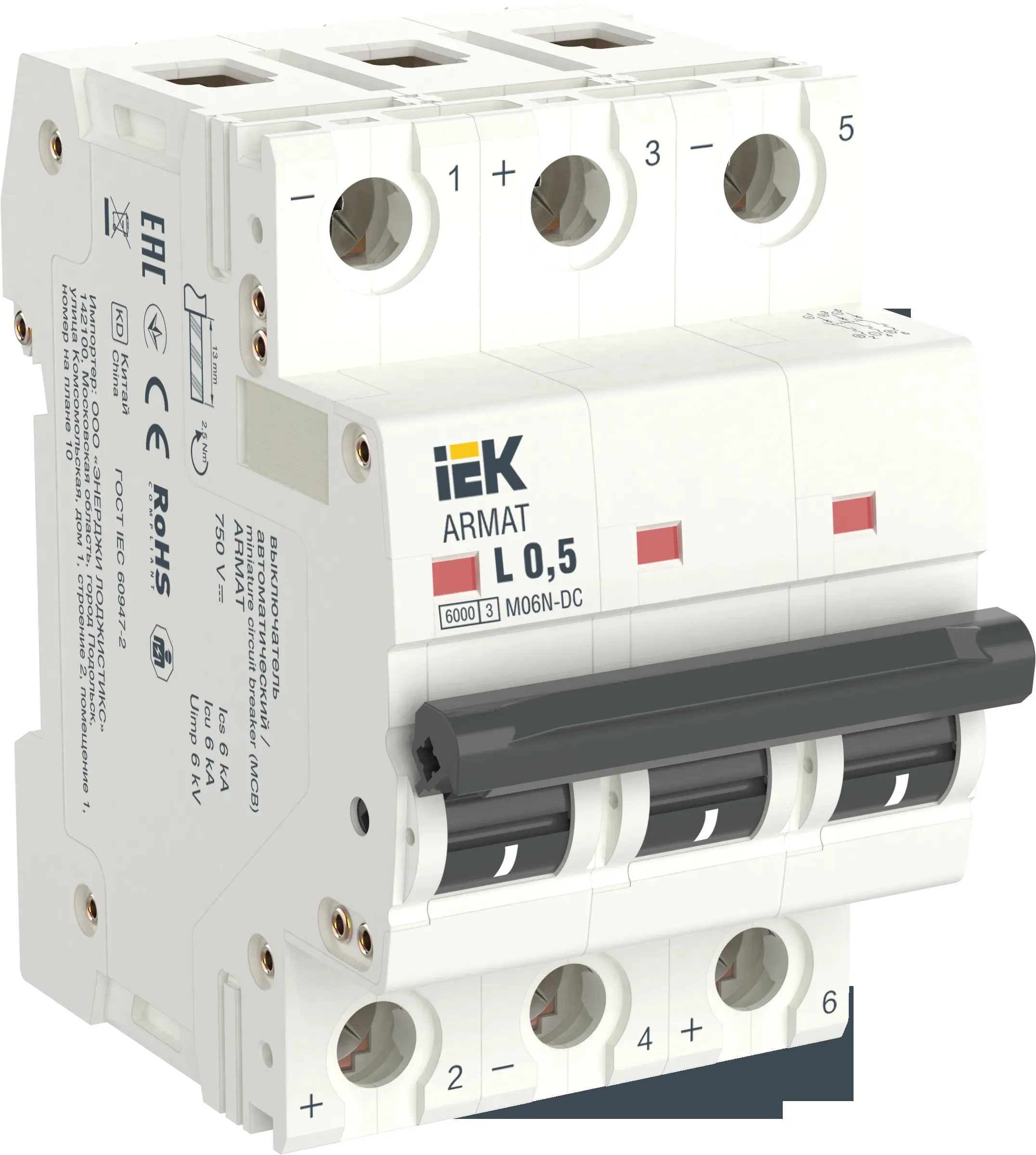 Armat автоматический выключатель m06n-dc 3p k 25а iek IEK AR-M06N-3-K025DC