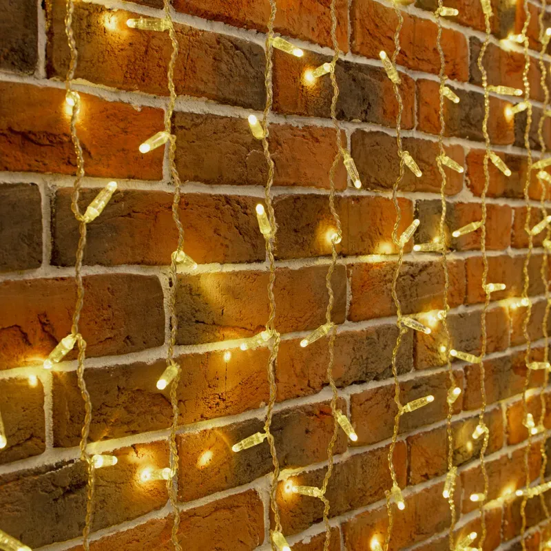 Гирлянда светодиодная Дождь 2х6 м, эффект мерцания, прозрачный провод, 230 В, диоды тёплый белый, 768 LED (партия 2020 - 768 LED) Neon-Night 235-386