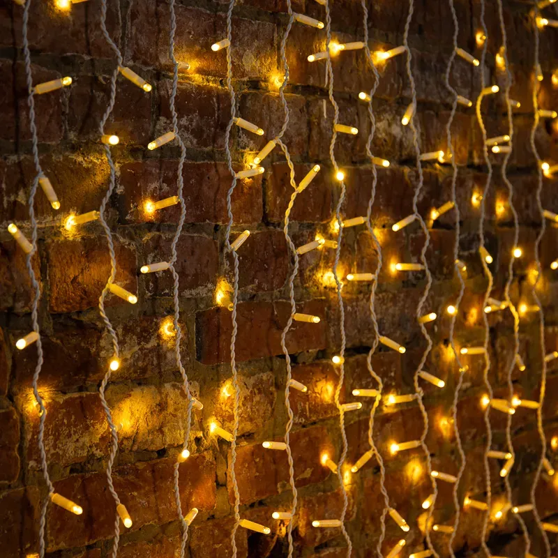 Гирлянда светодиодная Дождь 2х6 м, постоянное свечение, белый провод, 230 В, диоды тёплый белый Neon-Night 235-296