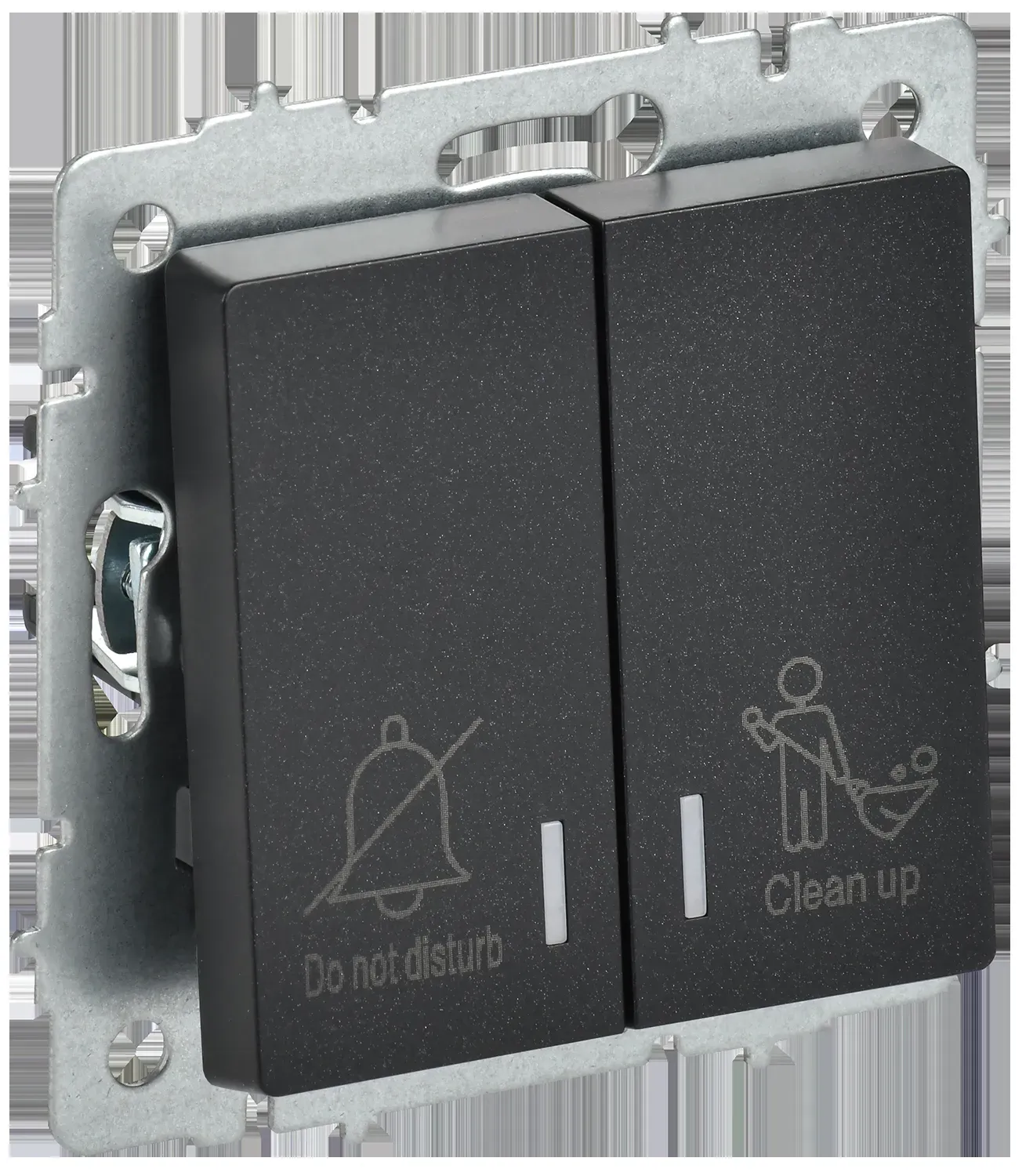 BRITE Выключатель 2-клавишный с индикацией для отелей 10А ВС10-2-9-БрЧ черный IEK IEK BR-V20-2-10-K02