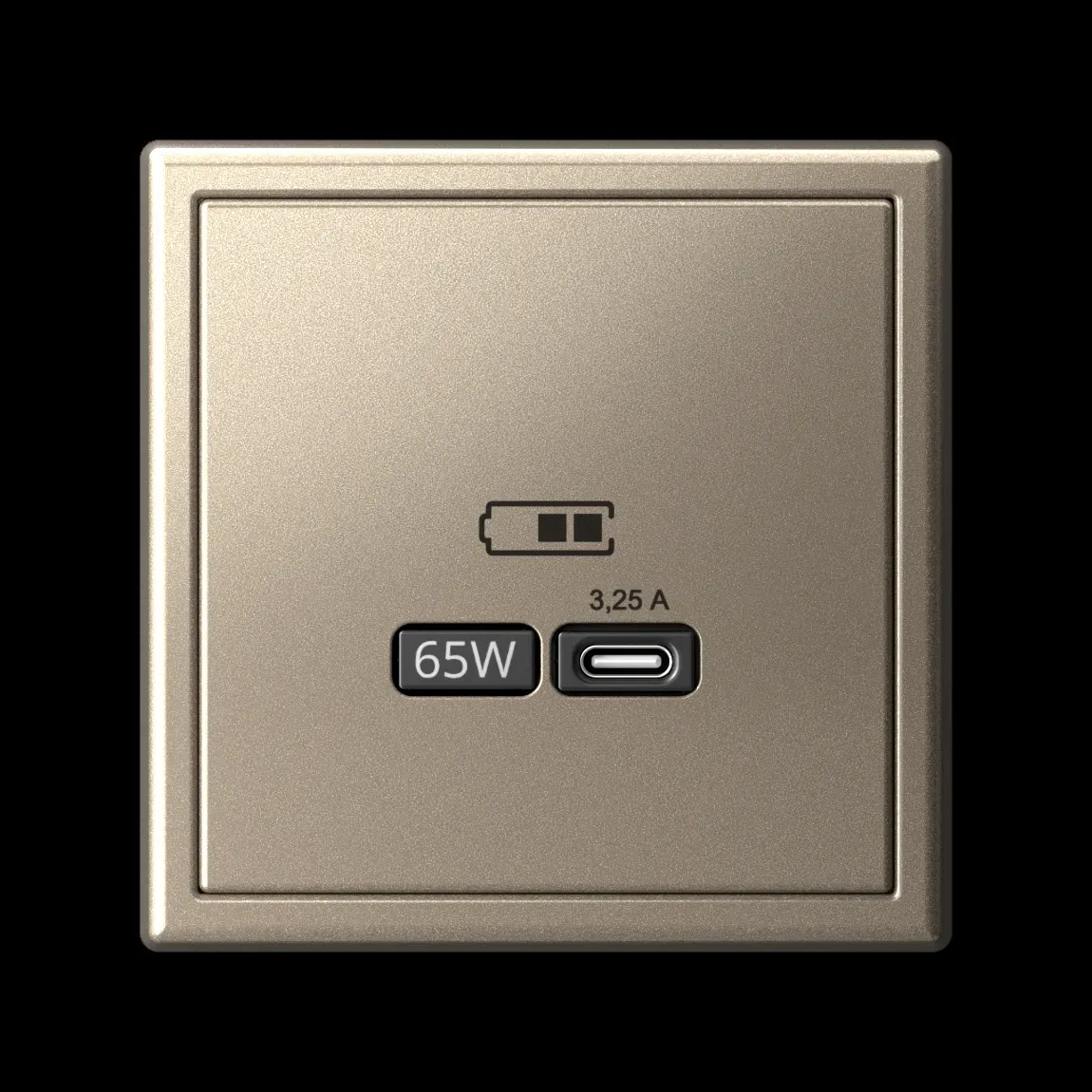 ARTGALLERY USB розетка тип-С 65Вт высокоскор.заряд. QC, PD, механизм, шампань Dekraft gal000527