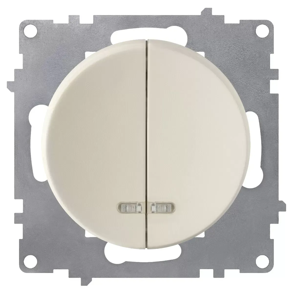 Выключатель двойной с подсветкой, цвет бежевый (серия Florence) ССТ 2172802