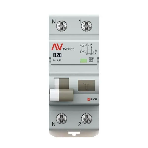 Дифференциальный автомат dva-10 1p+n 20а (b) 100ма (ac) 10ка ekf averes EKF RCBO10-1PN-20B-100-AC-AV