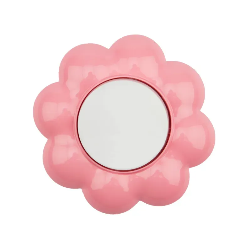 Выключатель одноклавишный KRANZ HAPPY Цветок скрытой установки, белый/розовый REXANT KR-78-0623