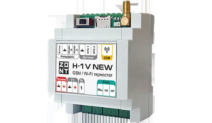 Термостат ZONT H-1V NEW отопительный GSM / Wi-Fi на стену и DIN-рейку Zont ML00005890
