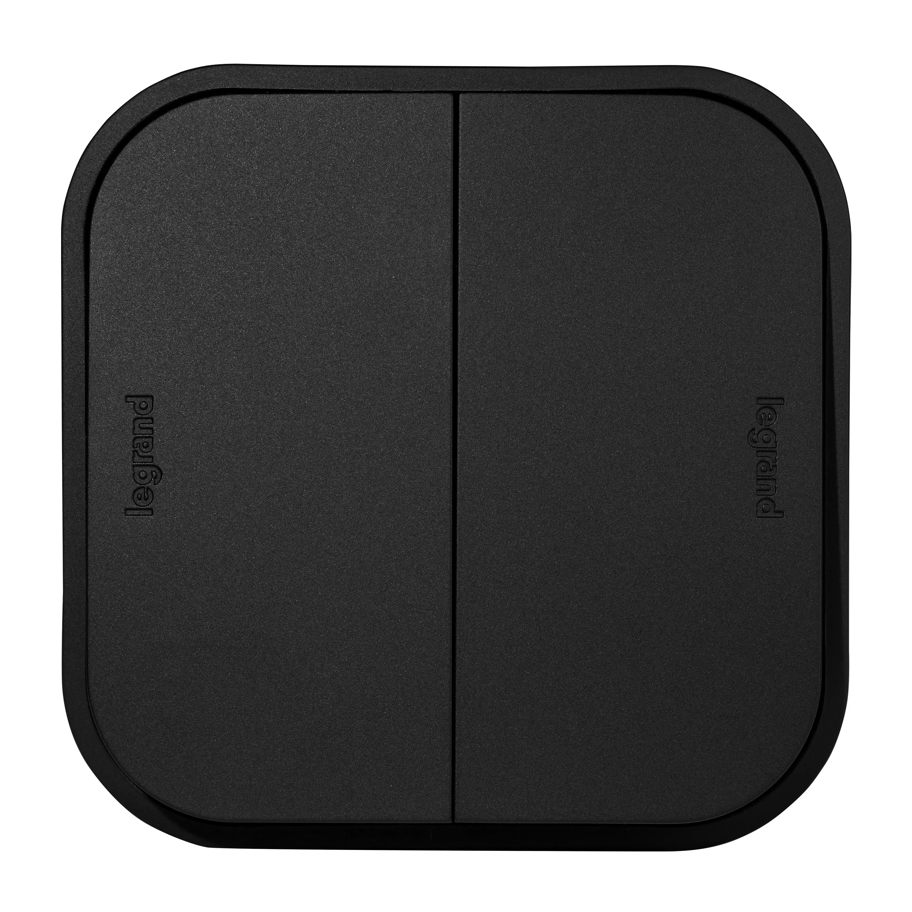 Выключатель двухклавишный - Legrand Quteo - IP20 10А 250В винтовые зажимы накладной монтаж - чёрный матовый