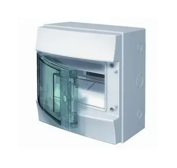 Щит распределительный навесной щрн-п-8 пластиковый mistral65 серая прозрачная дверь с клеммами ip65 (65p08x12a) ABB 1SLM006501A1201