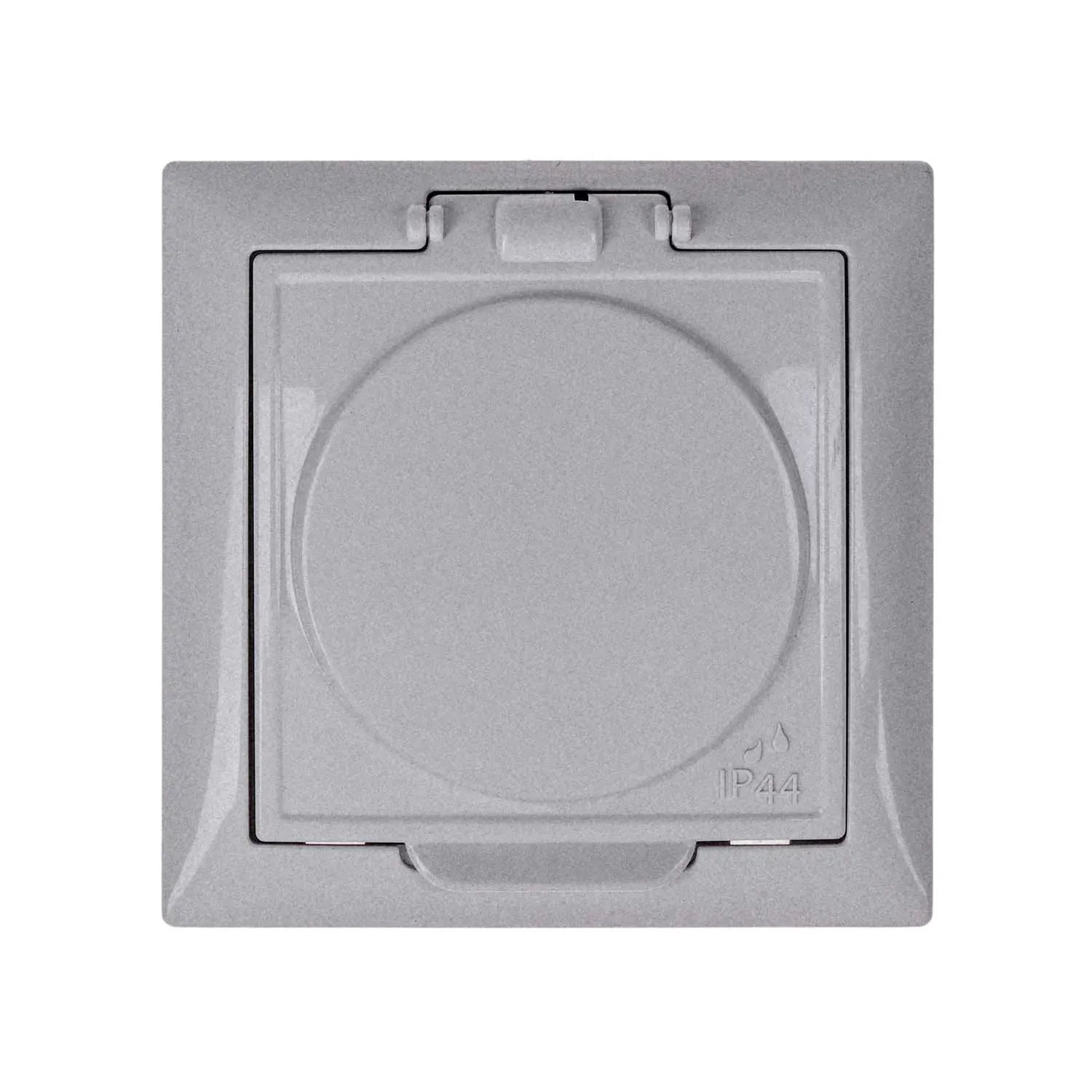 Мария Механизм розетки одноместной скр. уст. брызгозащищенной с з.к. и з.ш. РС16-468 алюминий Кунцево 140002