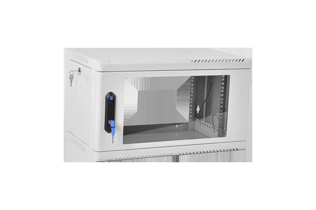 Шкаф телекоммуникационный настенный сварной 6u (600 х 350) съёмные стенки, дверь стекло ЦМО ШРН-6.350