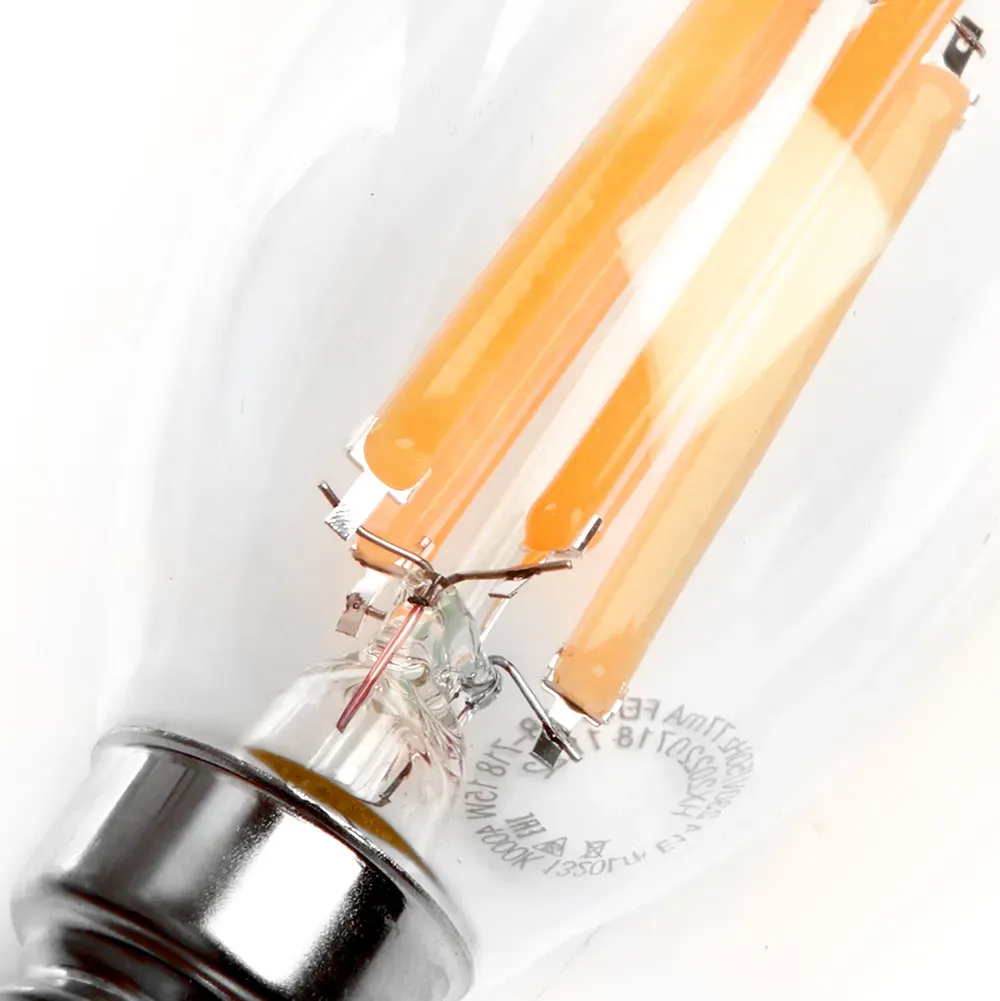 Лампа светодиодная LED 15вт Е14 белый свеча на ветру FILAMENT
