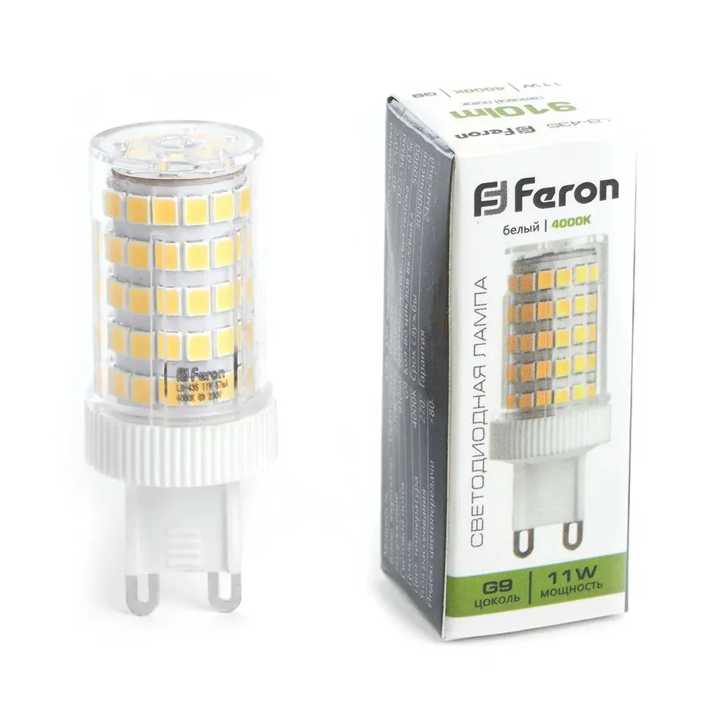 Лампа светодиодная LED 11вт 230в G9 белый капсульная FERON 38150