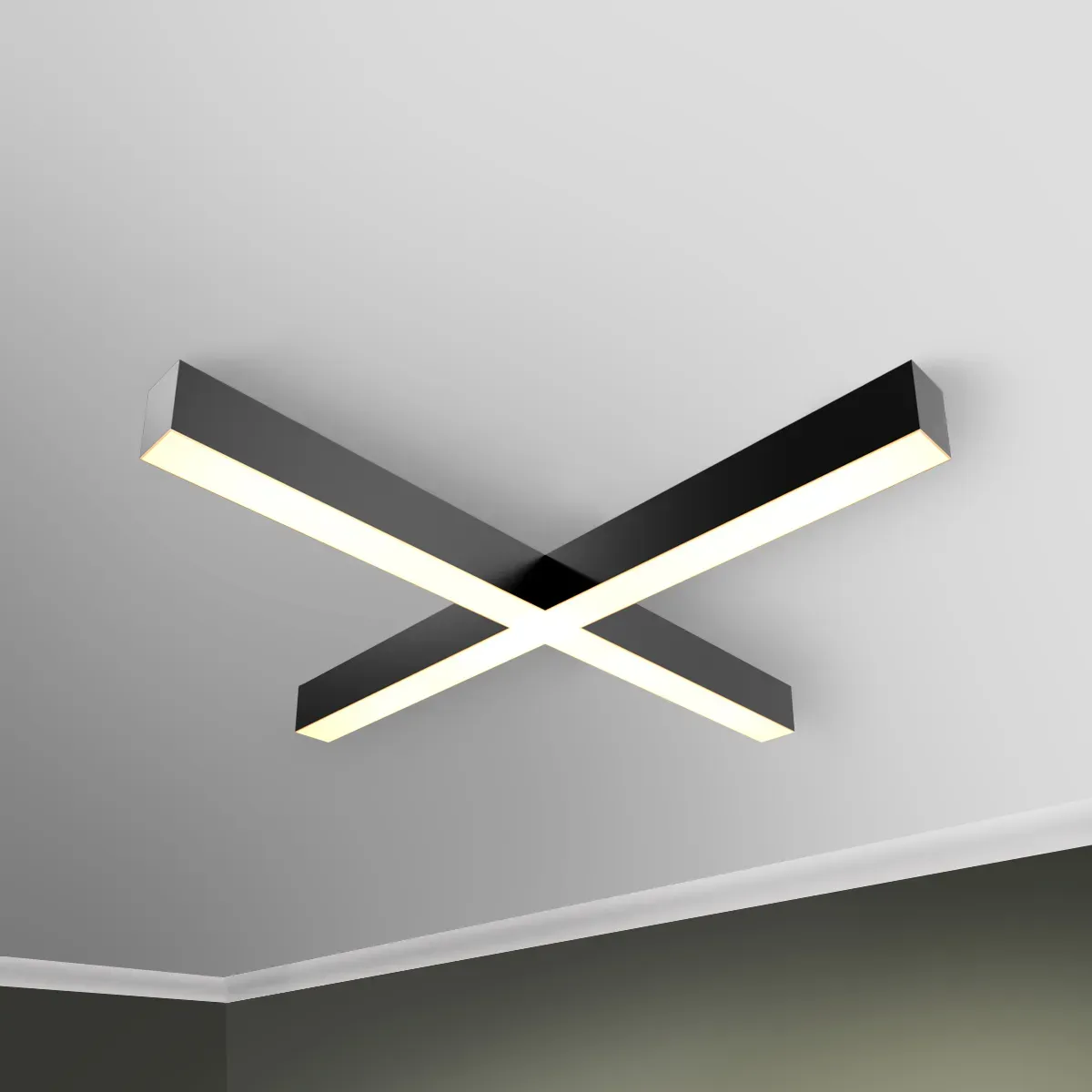 Светильник светодиодный RVE-LBX-KRESCENT-600-N (Крест 600х600х100мм S80мм 37Вт Накладной 4000К Белый) RVElektro RVE00002088