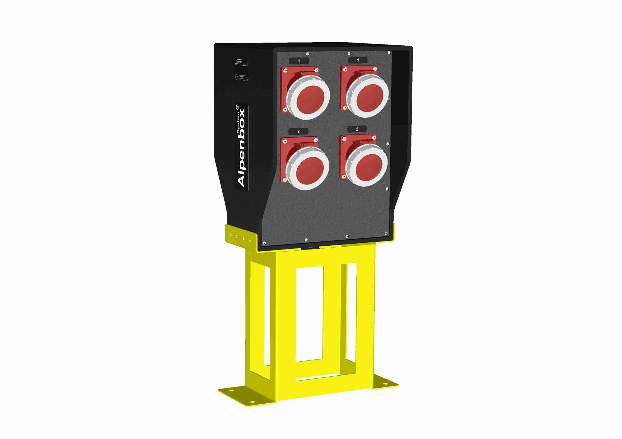 Устройство распределительное 4х32А5п380В с защитой, счетчик, напольное, пластик, метал.подставка, IP65 AlpenBox 00-00032033