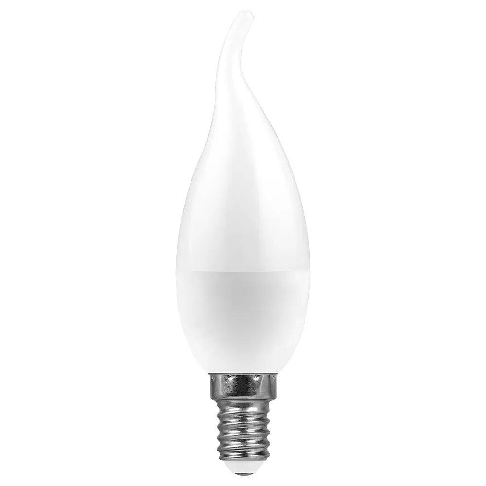 Лампа светодиодная led 9вт е14 дневной матовая свеча на ветру STEKKER 38136