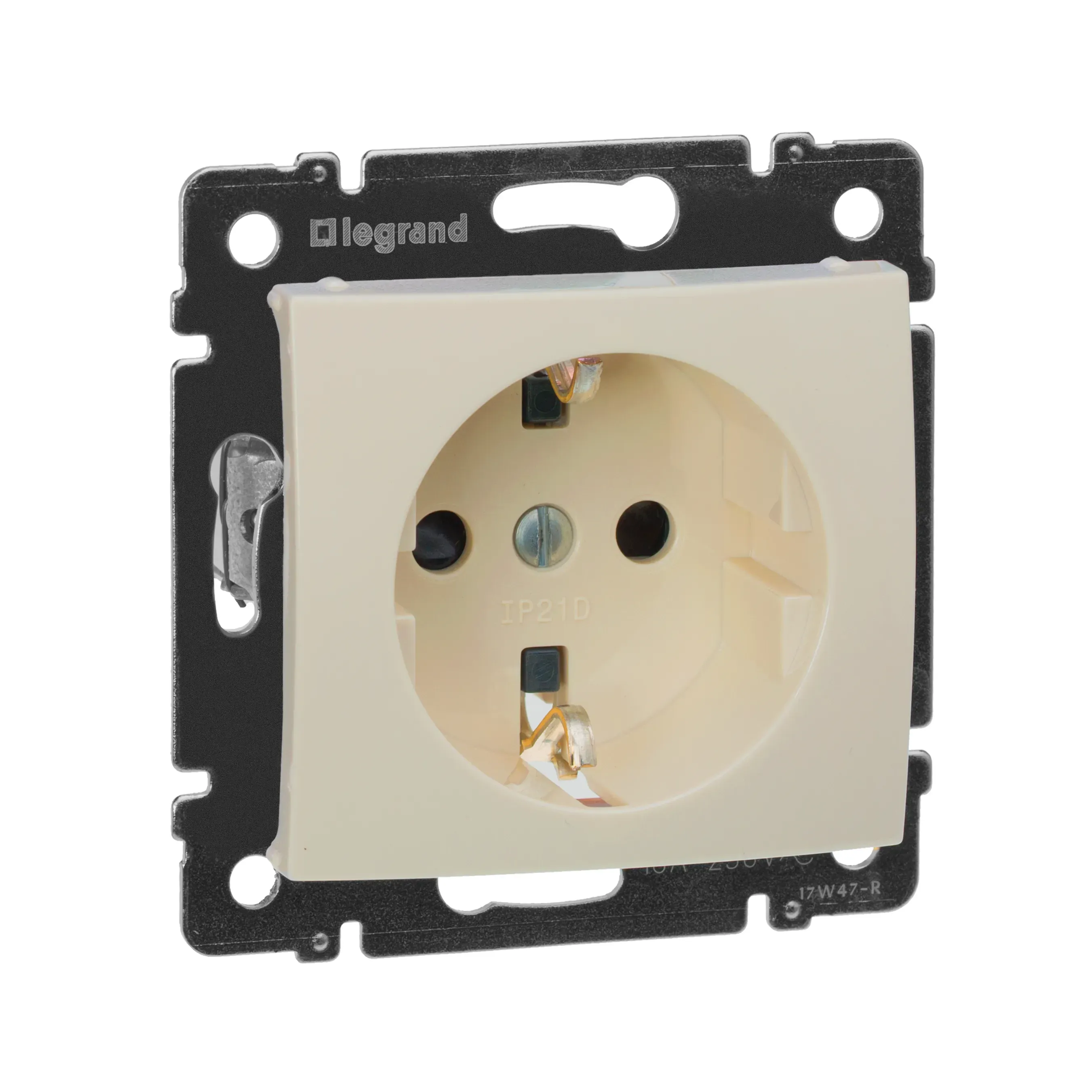 VALENA Розетка с заземлением со шторками в рамку слоновая кость LEGRAND 774321