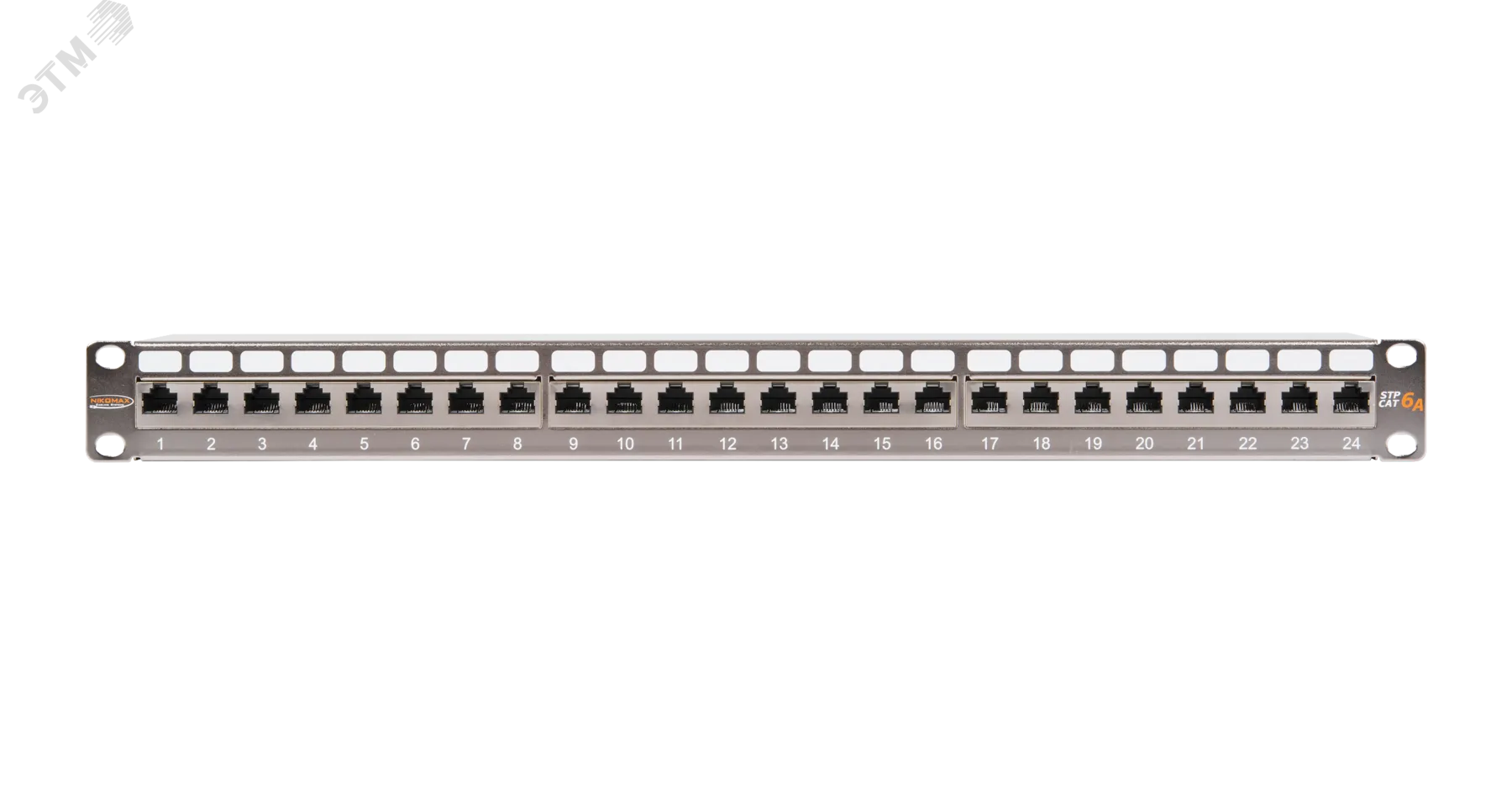 Патч-панель 19'' 1U 24 порта Кат 6a RJ45/8P8C FTP металлик