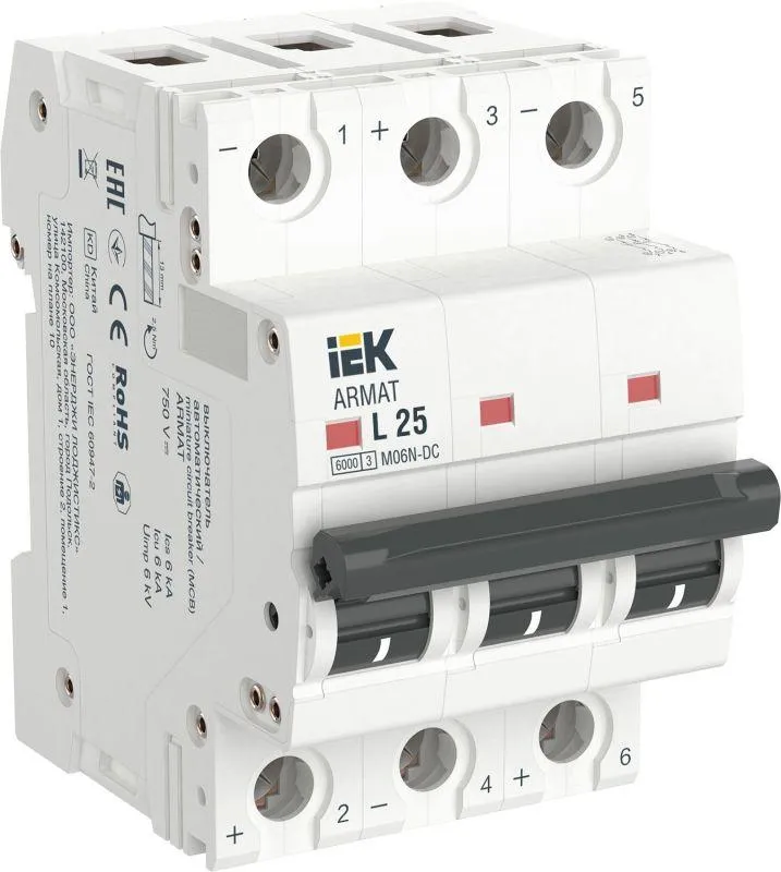 Armat автоматический выключатель m06n-dc 3p l 25а iek IEK AR-M06N-3-L025DC