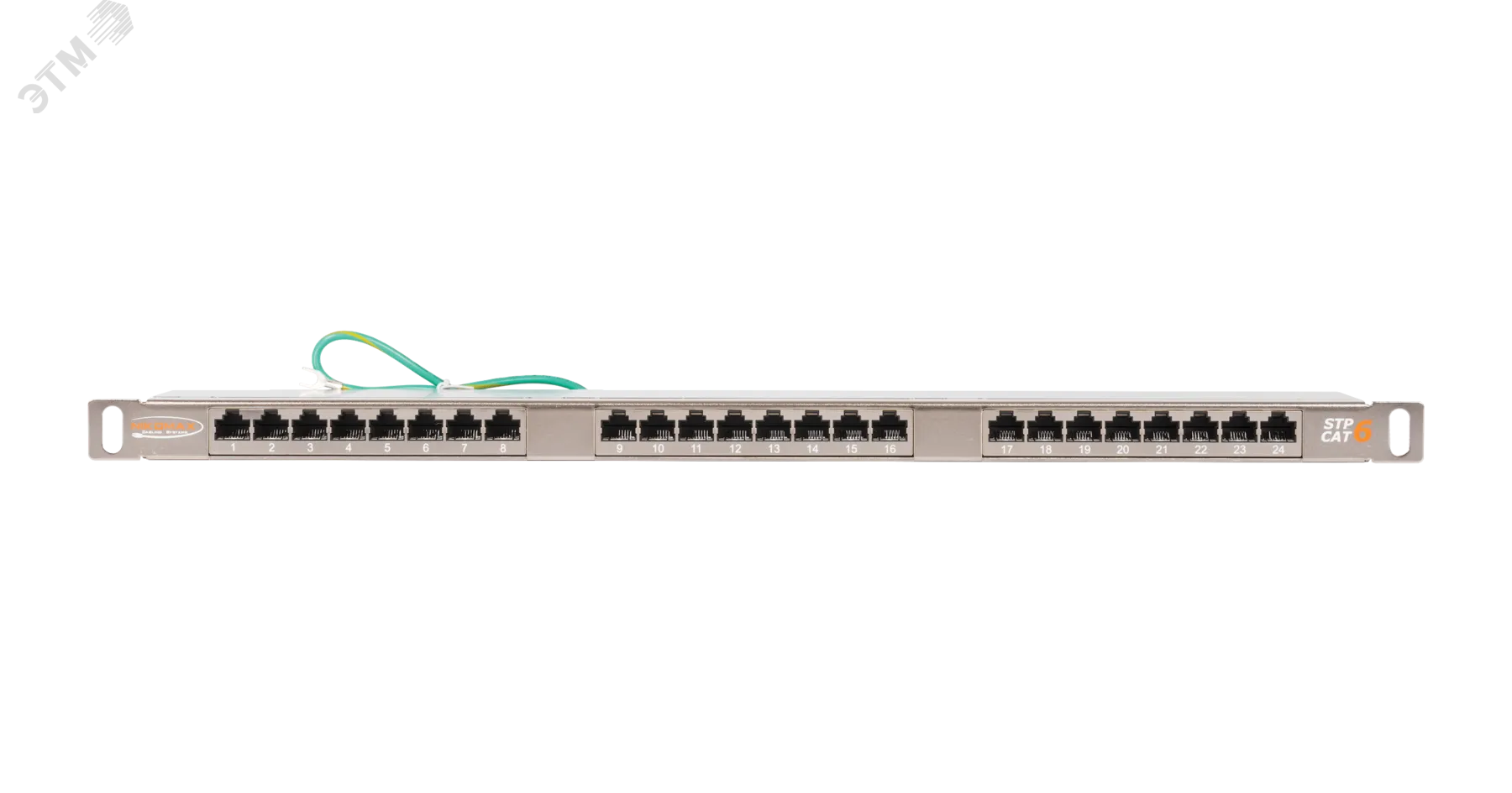 Патч-панель 19'' 0.5U 24 порта Кат 6 RJ45/8P8C FTP металлик
