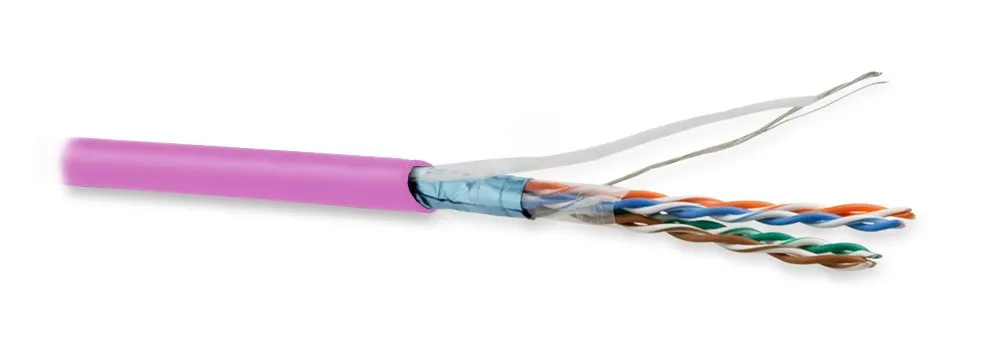 Витая пара F/UTP кат 5e 4 пары AWG26 patch IN LSZH нг(А)-HF розовый 100м