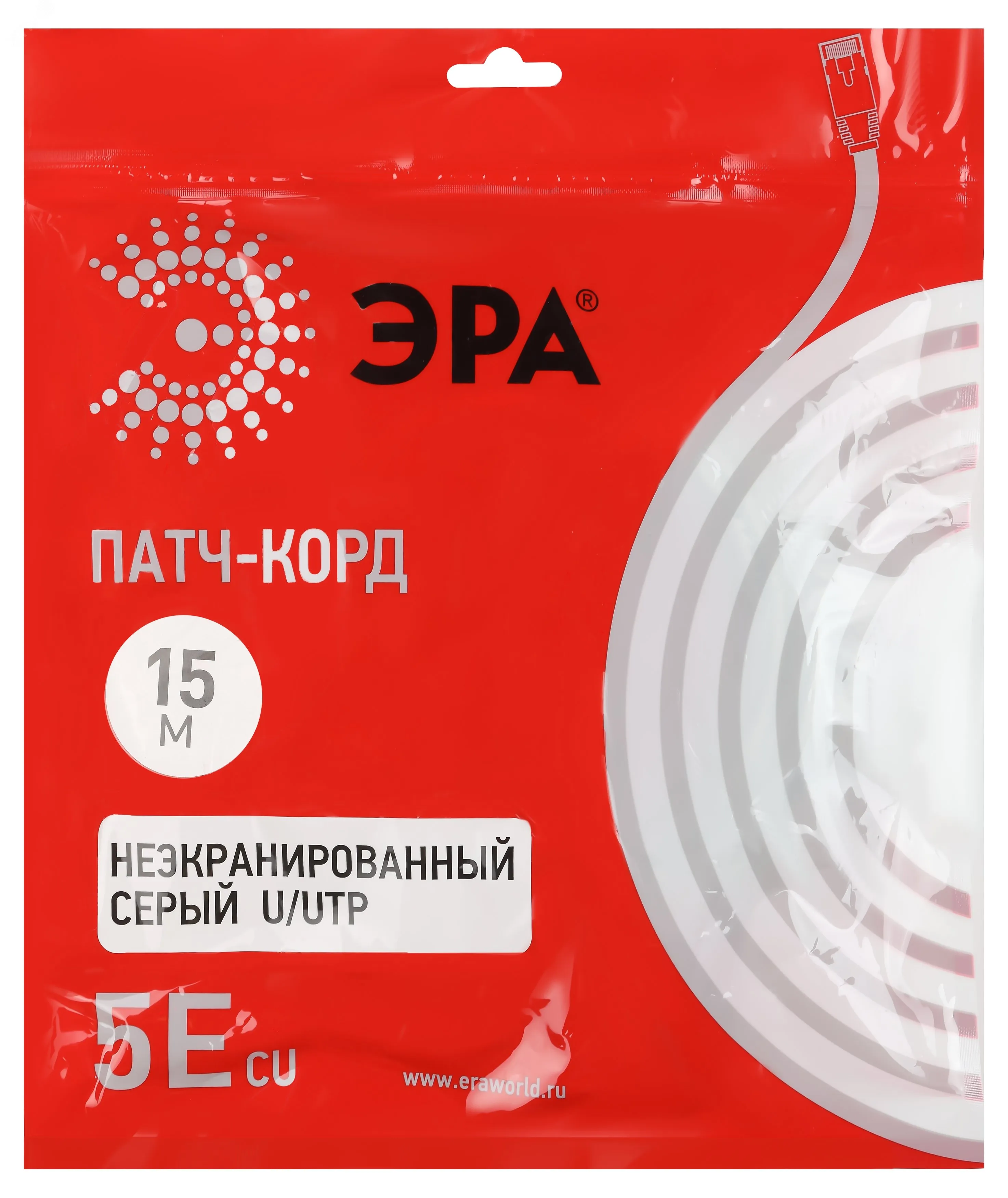 Патч корд U/UTP неэкранированный 15м категория 5e Cu