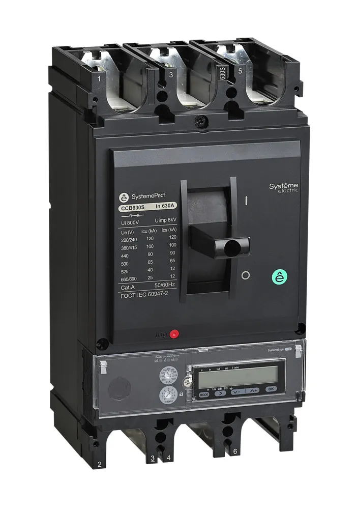 Выключатель автоматический в литом корпусе SYSTEMEPACT CCB630 150KA 3P3D S5.3E 630A рычаг SE (Systeme) SPC630L63053E3DF