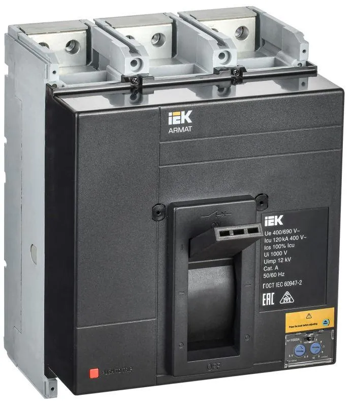 Armat автоматический выключатель в литом корпусе 3p типоразмер n 120ка 1000а расцепитель термомагнитный регулируемый IEK AR-MCCB-3N-120-1000A-ATUC
