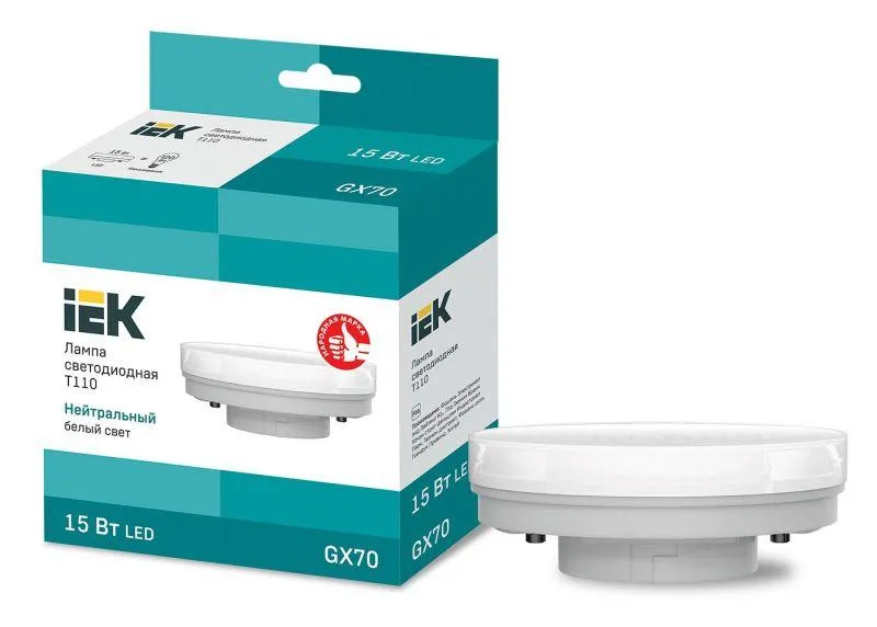 Лампа светодиодная T110 таблетка 15Вт 230В 4000К GX70 IEK IEK LLE-T110-15-230-40-GX70
