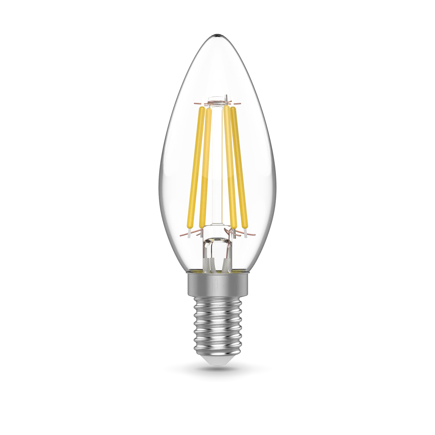 Лампа светодиодная филаментная led 4.5 вт 420 лм 4100к ac180-240в e14 свеча нейтральный  basic gauss GAUSS 1031215