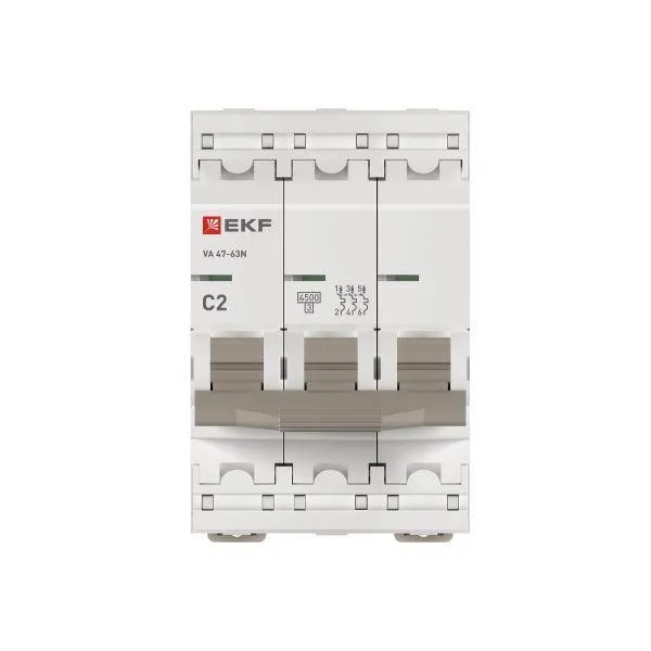 Автоматический выключатель 3p 2а (c) 4,5ka ва 47-63n ekf proxima EKF M634302C