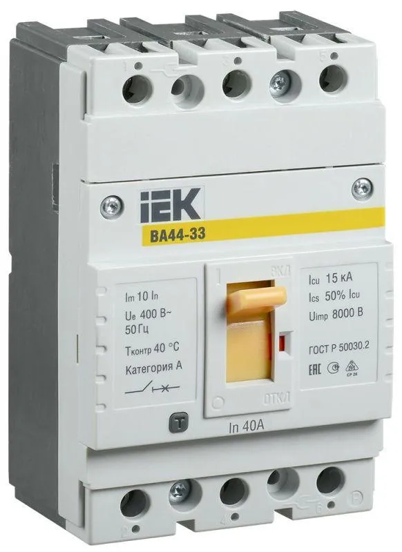 Автоматический выключатель ва44 33 3р 40а 15ка IEK SVA4410-3-0040