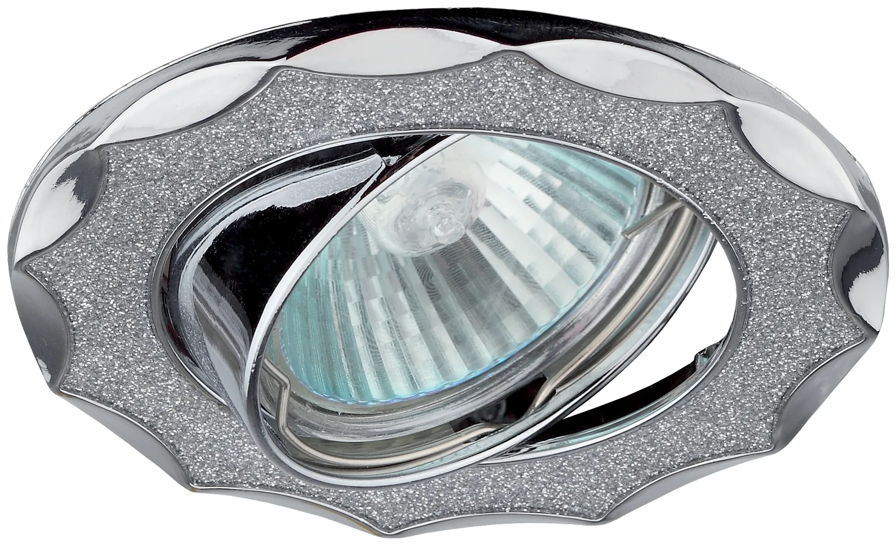 Светильник декор звезда со стеклянной крошкой MR16,12V/220V, 50W,хром/серебряны DK17 CH/SH SL ЭРА C0043755