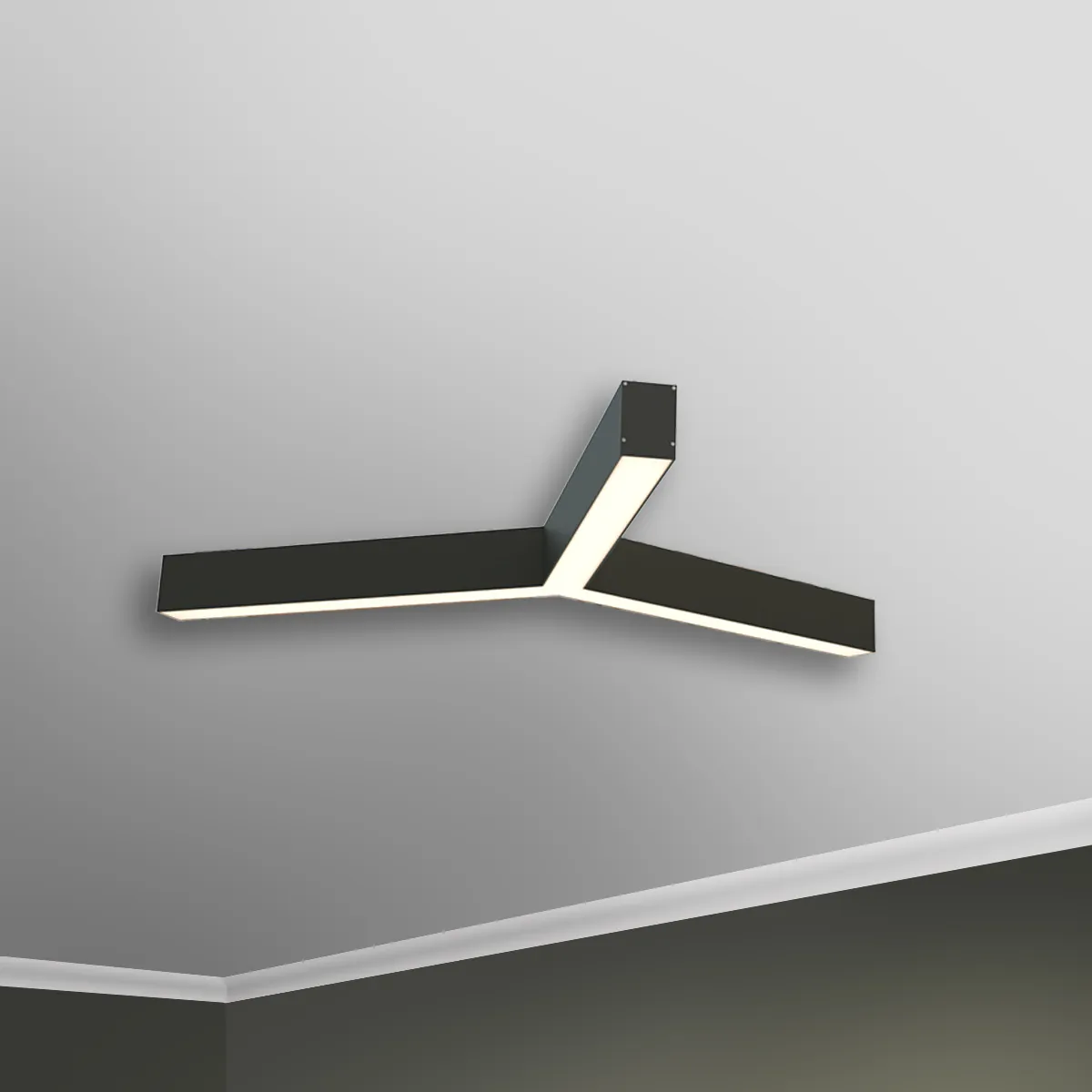 Светильник светодиодный RVE-PLS5070-TRINITY-874-N (Трехлучевой крест 874х757х70мм сег. 490мм 50x70мм 39Вт накладной 4000K Анод) RVElektro RVE00001448