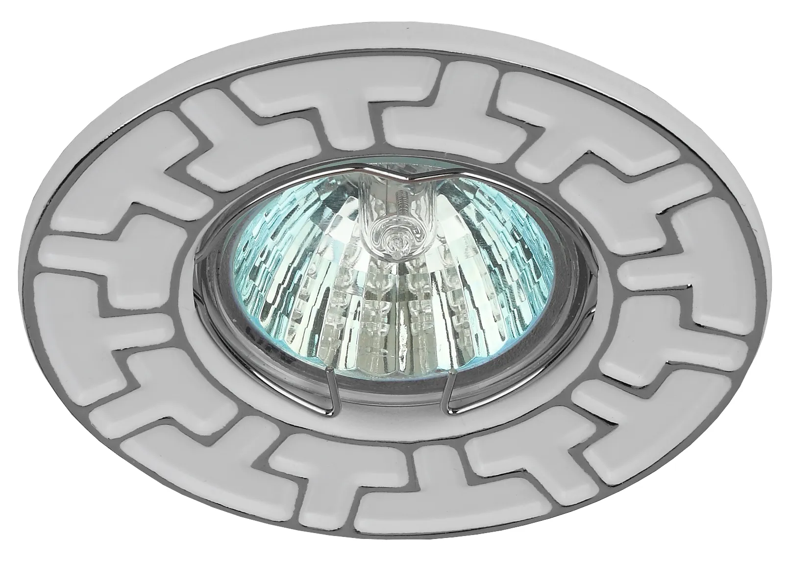 Светильник штампованный MR16,12V/220V, 50W белый/хром ST5 CH/WH ЭРА Б0036484