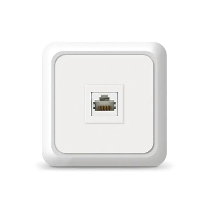 Олимп Розетка компьютерная белая наружная Универсал 1075