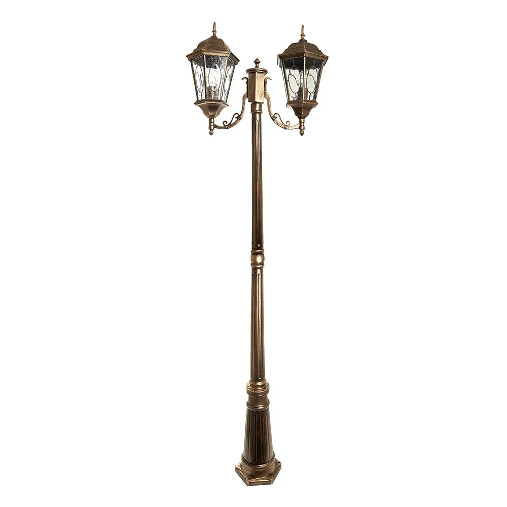 Светильник НТУ-2х60w столб-2м.Е27,IP44,чер.зол.   Feron FERON 11325