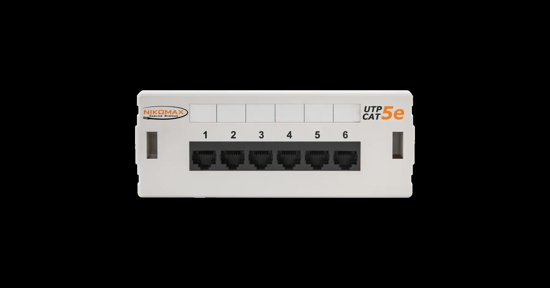 Патч-панель настенная 6 портов Кат 5e RJ45/8P8C UTP светло-серая