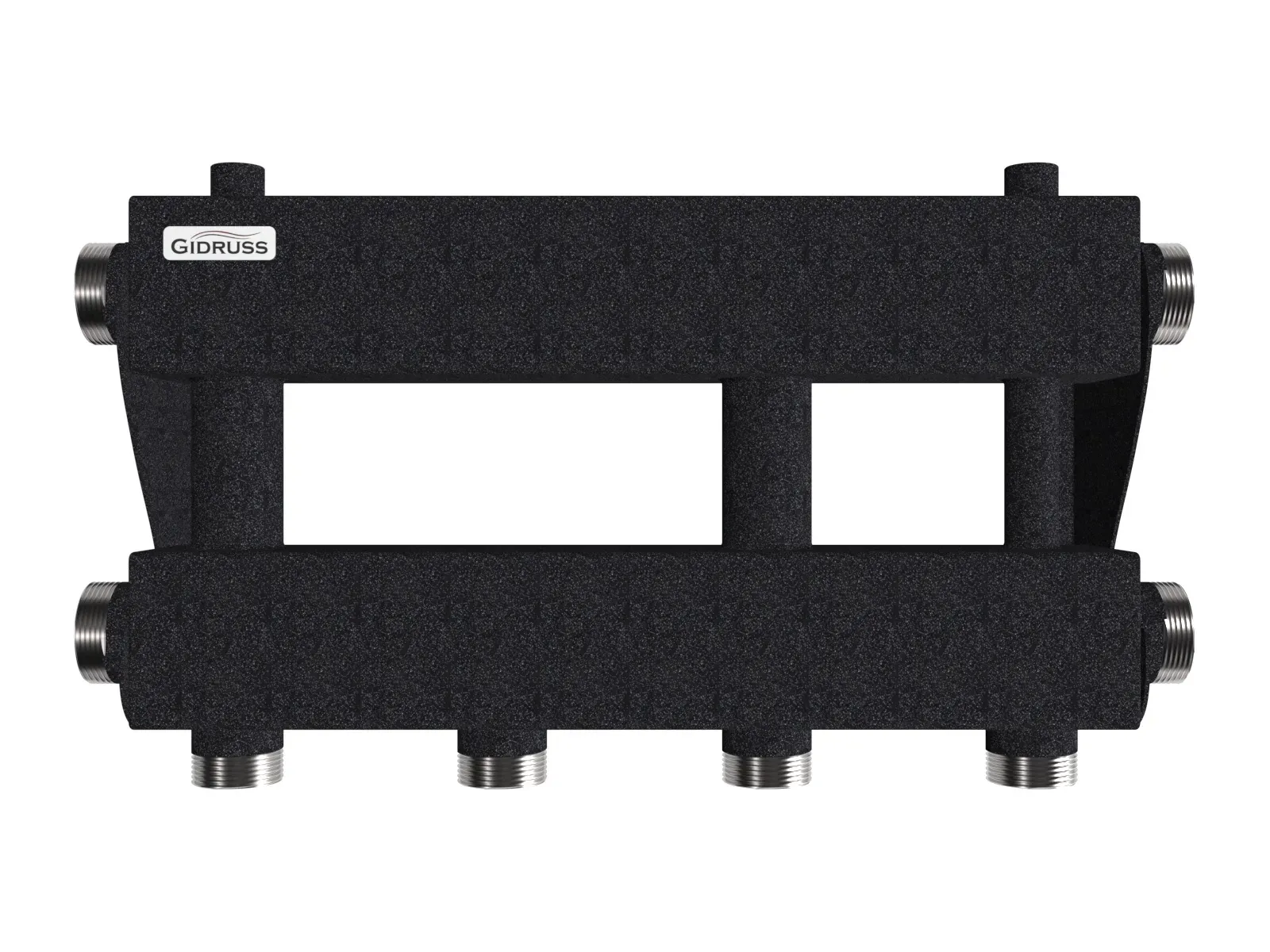 Коллектор модульный MK-150-2x32 на 2 контура G 1 1/4', 2 магистрали G 1 1/2', до 150 кВт, ст 09Г2С Gidruss 1P 01505 17