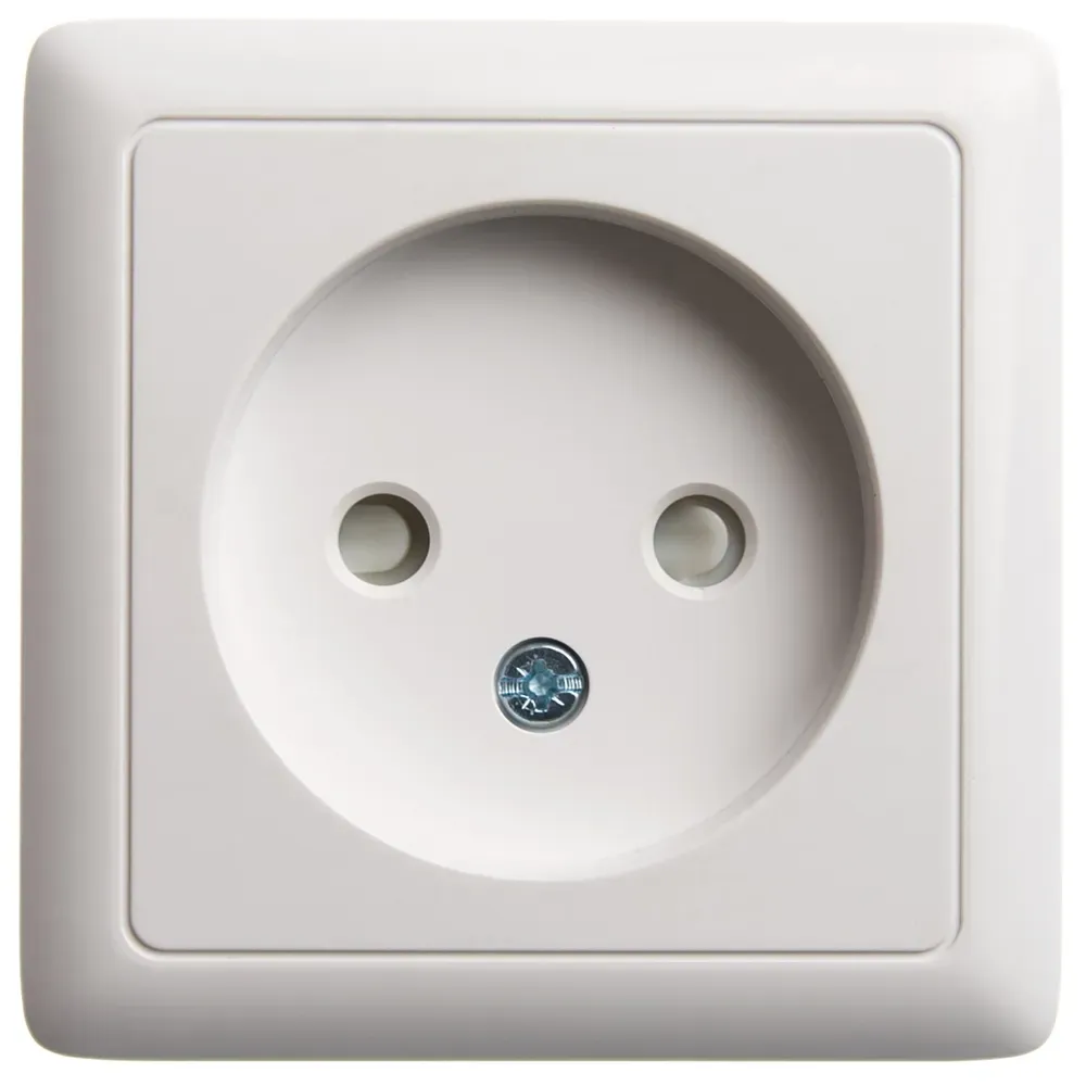 ХИТ открытой установки Розетка без заземления со шторками ИЗОЛ.ПЛ 10А, 250В, белый SE (Потенциал) RA10-137I-B