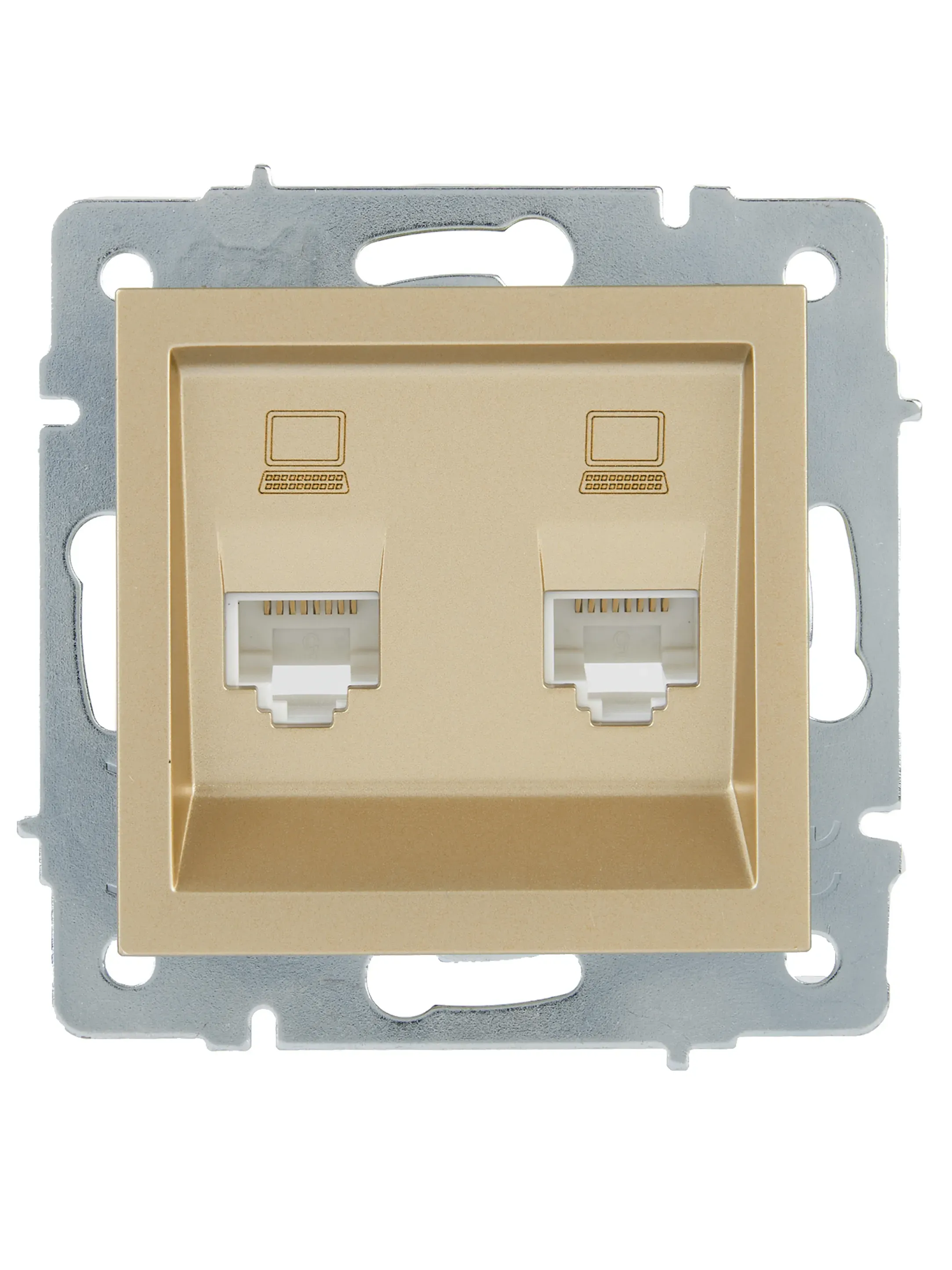 VESNA Розетка компьютерная двойная золото Lezard 742-3688-141