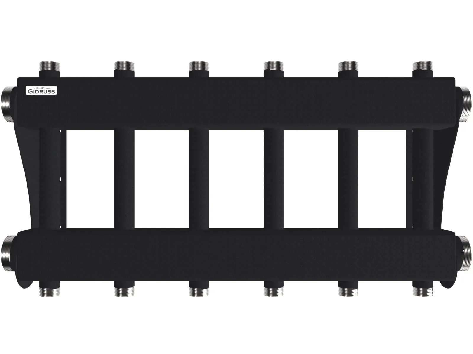 Коллектор модульный MK-250-6DU на 6 контуров G 1', 2 магистрали G 2', до 250 кВт, ст 09Г2С Gidruss 1P 02504 00