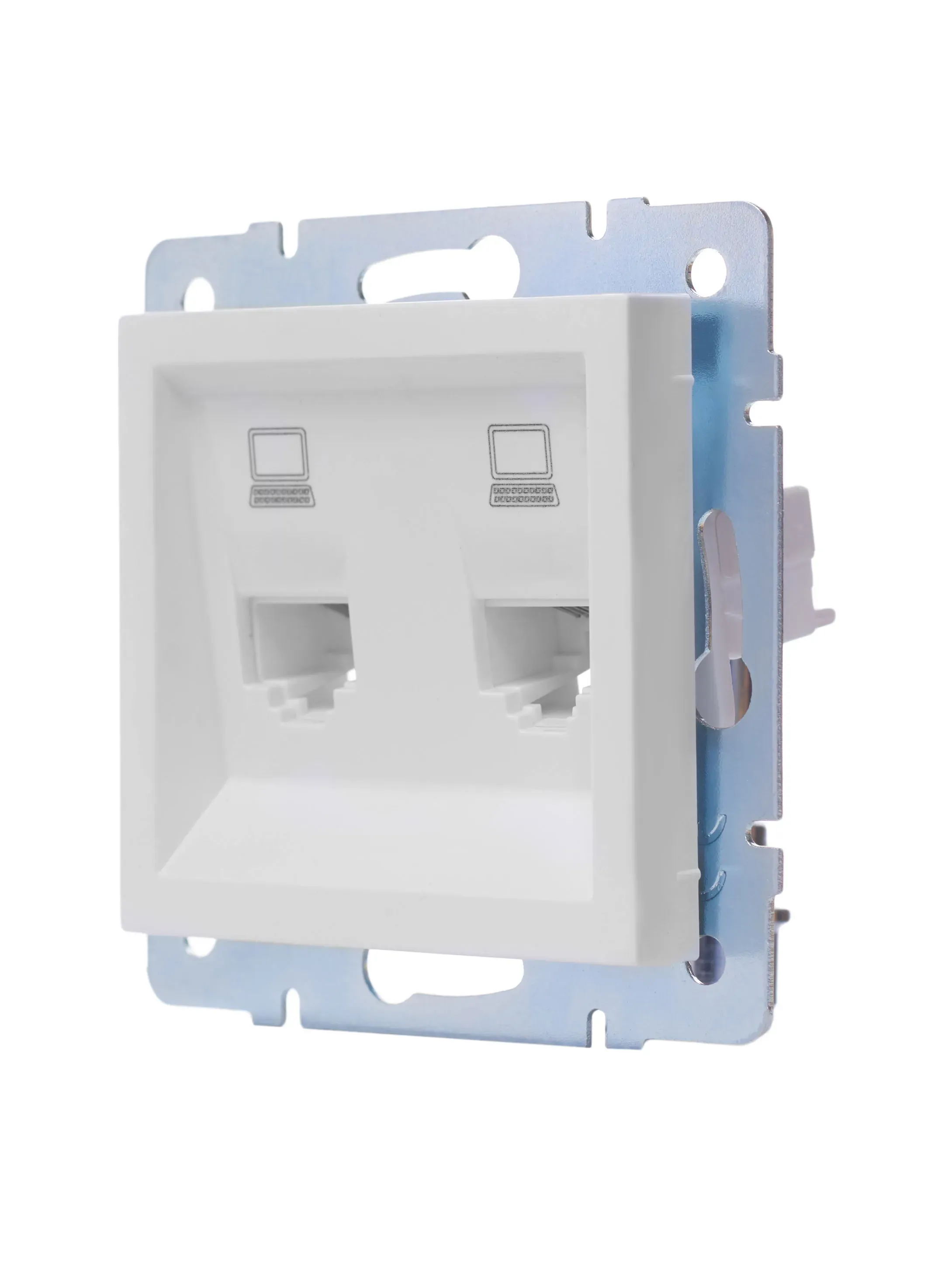 VESNA Розетка компьютерная двойная белая Lezard 742-0288-141