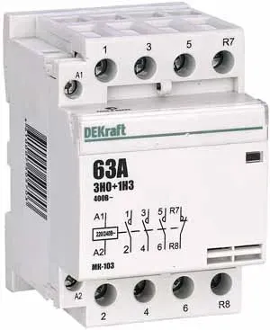 Контактор модульный 3НО+1НЗ 63А 230В МК-103 SE (Dekraft) 18089DEK
