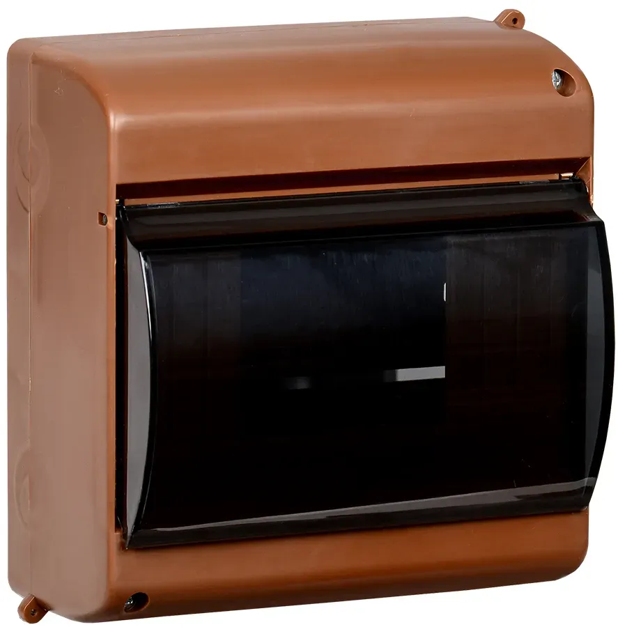 Бокс с прозрачной крышкой кмпн 2/6 для 6-х автоматических выключателей (дуб) IEK MKP42-N-06-30-09-D